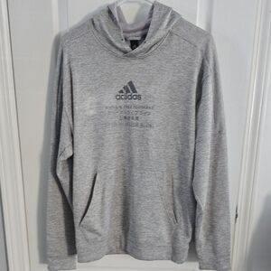 Adidas Gray Sweatshirt with Hood and Logo